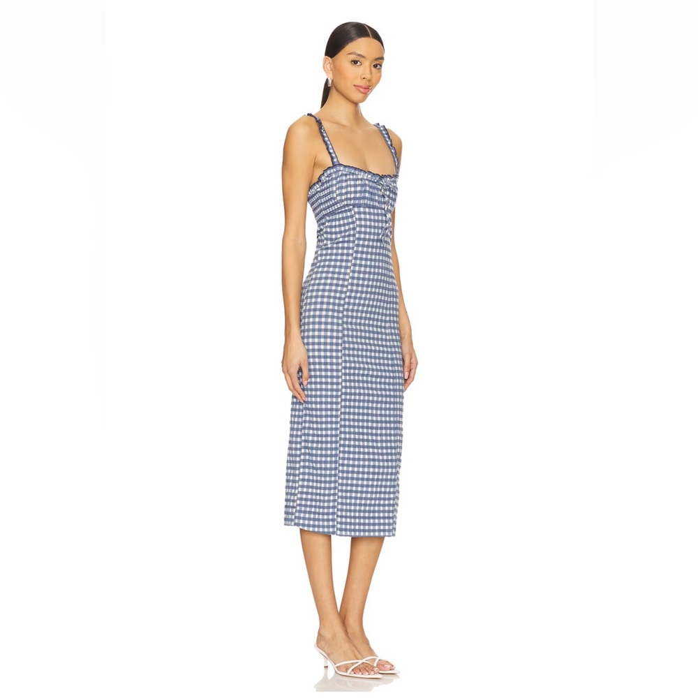 Lucinda Midi Dress in Indigo Combo✨